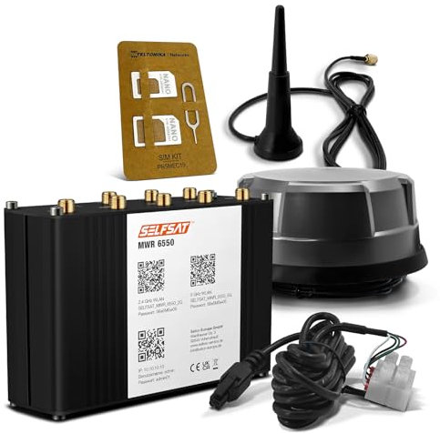 SELFSAT MWR 6550 5G Cat 20 WiFi 6 WLAN Router bis 3,4 Gbps inkl. Panorama Antenne schwarz