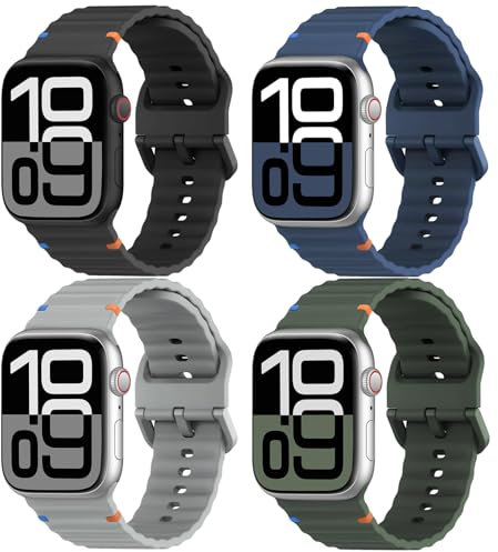 Brazalete deportivo para Apple Watch Ultra/3/2, 49 mm, 46 mm, 45 mm, 44 mm, 42 mm, 41 mm, 40 mm, 38 mm, correa de silicona para Apple Watch Series 11 10 9 8 7 6 5 4 3 SE 3/2