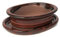 Keramik Bonsai-Schale mit Untersetzer, 4 Farben, Hochwertige Pflanzschale für Innen und Außen, Rechteckig & Oval (Rot, 15 cm)