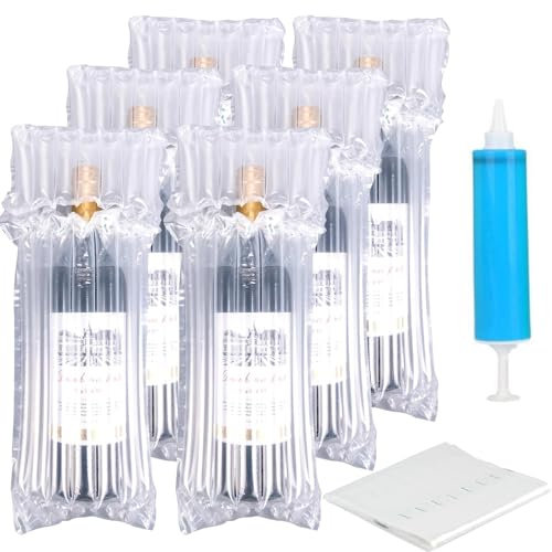 18 Pack Bottle Protector,Wine Bottle Protectors for Travel,Insulated Bottle Bag,Bottle Bags Wine Bottle Packaging,Reusable with Pump,Travel Essentials for Airplane Transport