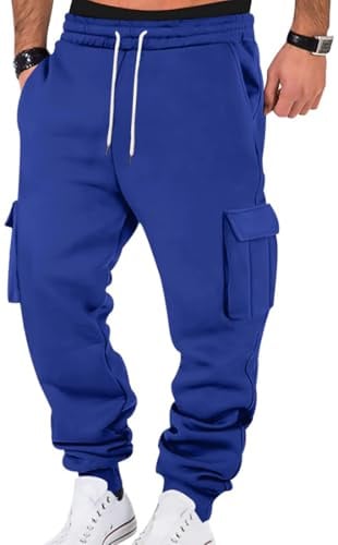 WINKEEY Pantaloni Tuta Uomo Pantaloni Sportivi Uomo con Tasche Pantaloni Casual a Vita Elastica