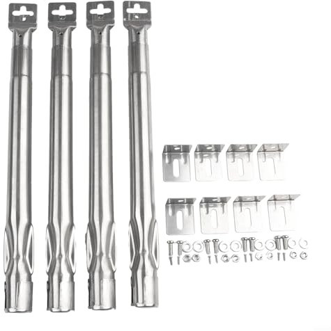 Gdfnmogo Lot de 4 brûleurs de barbecue à gaz en acier inoxydable, avec ouverture de buse de 11 mm, longueur réglable