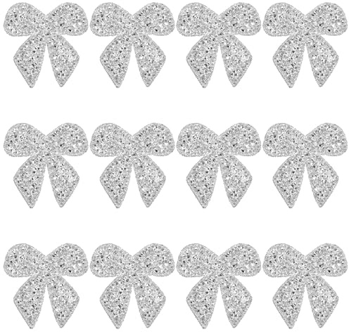 12 Stück Glitzer Strass Bügelbilder,Bogen Patches Zum Aufbügeln,Aufbügelbilder Aufkleber für Textilien,für Kleidung Kleider Hüte Taschen Jacken DIY Dekoration Accessoires