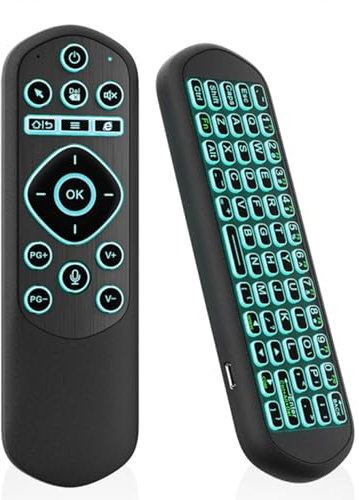 Telecomando retroilluminato con tastiera per TV Box, 2.4 G Air Mouse Remote per Android TV Box MXQ T95 X96, tastiera wireless universale ricaricabile di tipo C per Smart TV HTPC proiettore (nero)