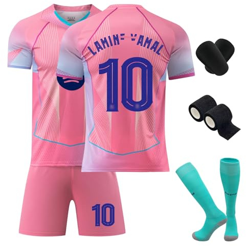 PEIFOON Neues Nr.10 Fußbal Trikot Set Kinder, Fussball Trainingstrikot, Heim/Auswärts Fußball Trikot, Fans Fußballtrikots, Schnell Trocknendes Atmungsaktives Fußballtrikot Mit Schienbeinschoner