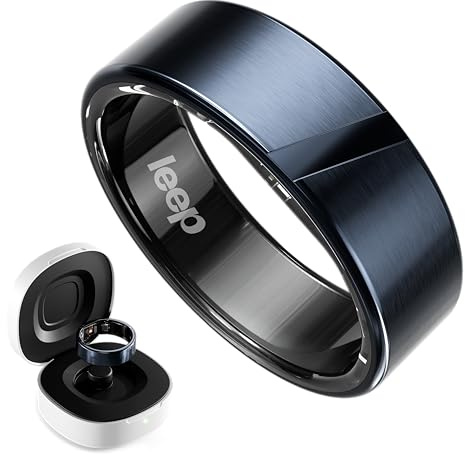 LEEP Smart Ring No Subscription Sleep Fitness Tracker Heart Rate Monitor | No monthly fees, sleep tracking, heart rate, HRV, SpO2, IP68 waterproof, titanium design, and 8-day battery life