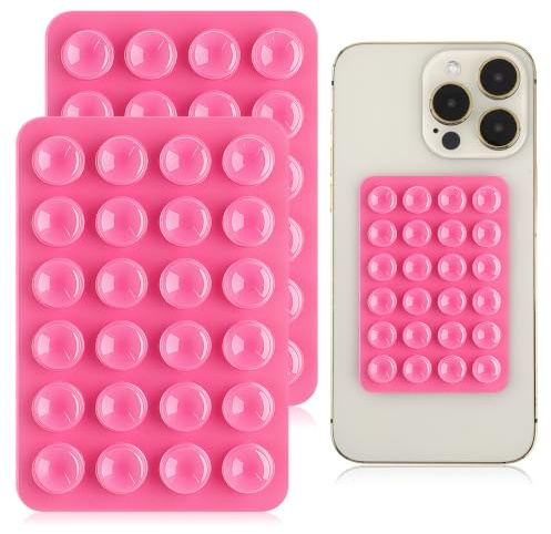 SULIJKHJUI 2 stycken sugkoppar för mobiltelefoner, för alla mobilmodeller (Rosa)