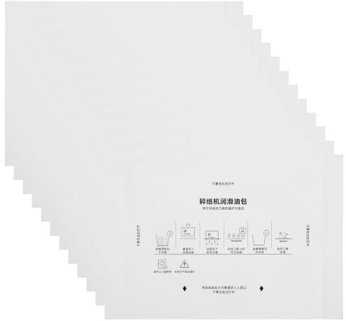 HEALEEP 12pcs Shredder Sheets for Crosscut and Shredding Machines, Paper Lubricating Sheets for Cleaning Blades, Universal Tool for Home and Commercial Use