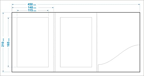 WEBAFI 25 Stück weiße Leporellos Foto Portraitmappe Verkaufsmappen mit Silberrand Abgabemappen Fotomappe Stückpreis € 0,97