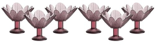 CRISTALICA Eiscremeglas Eisbecher Eisglas Eisschale Seerose 6er-Set rosa Colori Gelato 11cm