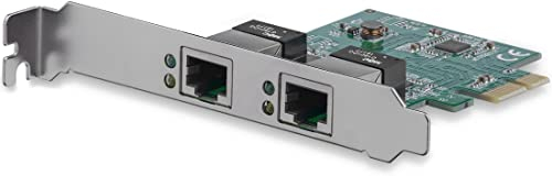 StarTech.com Dual Port PCIe Network Card - Low Profile - RJ45 Port - Realtek RTL8111H Chipset - Ethernet Network Card - Dual Port Gigabit NIC (ST1000SPEXD4)