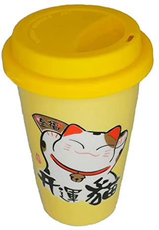 MUG MANEKI NEKO Design JAPONAIS - Modèle Teinte Jaune