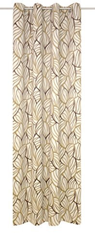 Vorhang Gardine blickdicht Palazzo, Ösenschal, Farbe: braun, Größe: 220/145 cm (HxB), Einzelschal, Übergardine Türvorhang Kälteschutz Verdunkelungsgardine