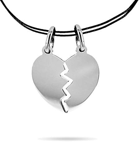 Inscintille Dolci halbe Halskette mit Herz teilbar Silber rhodiniert 2 cm
