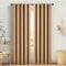 AMEHA Blackout Eyelet Curtains for Living Room Beige Curtains Bedroom 90x90 Inch Soft Luxury Window Curtain with Tiebacks 2 Panels