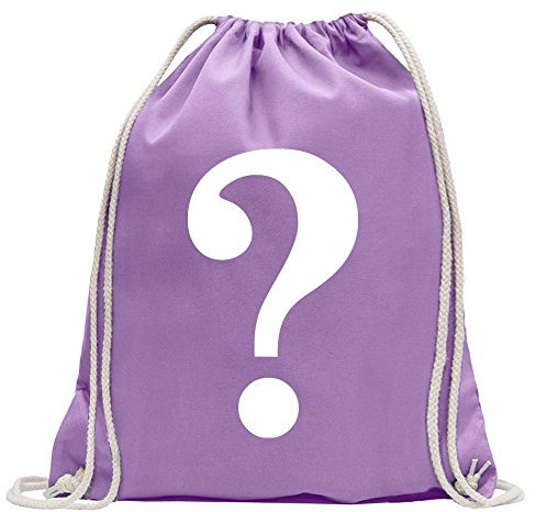 Kiwistar - Turnbeutel - lavendel - Fragezeichen Piktogramm - Fun Rucksack Sport Beutel Gymsack Baumwolle mit Ziehgurt