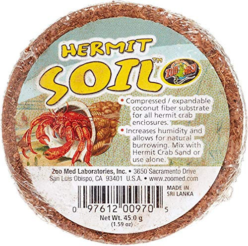 Zoo Med (2 Pack) Hermit Crab Soil Compressed/Expandable Coconut Fiber Substrate