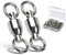 9Tong Ball Bearing Wirbel Geschweißt Ringe, Wallerwirbel Meereswirbel Salzwasserfest Spaltring Angelausrüstung Zubehör Köder-Anschluss 25pcs 110lbs