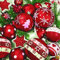 Serviette Weihnachten Christbaumkugeln rot weiß mit Setita® Menükarte