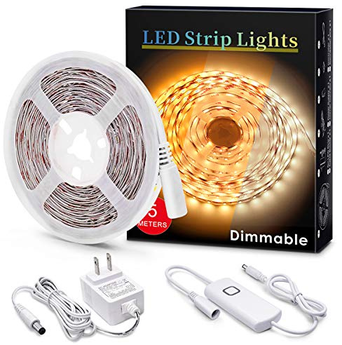 MYPLUS Under Cabinet LED Lighting, 16.4ft Dimmable Strip Lights, 3000K