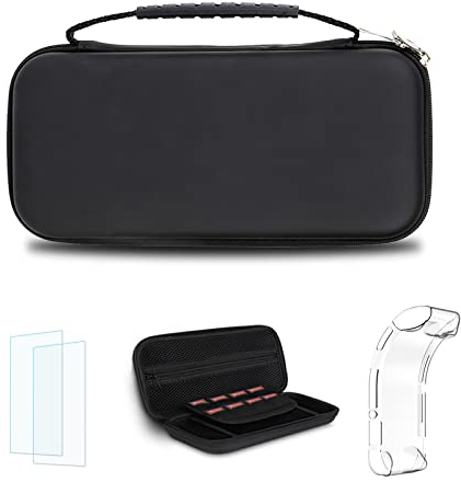 Simpeak Tasche kompatibel mit Switch Lite, 4 in 1 Schutzzubehör, Zubehör kompatibel für Switch Lite Tasche mit TPU Hülle und 2 Schutzglas