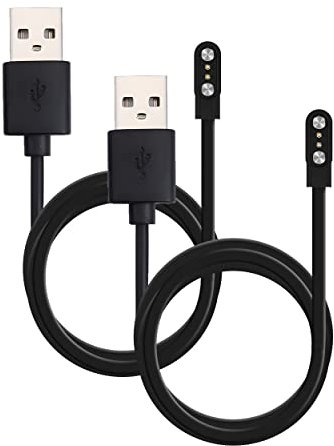 GEARPLEX Ladekabel USB Kabel (2 Pin Magnetisch) für Smart Watch Bluetooth Geräte Schwarz (Größe- 2.5mm- 2 Pack)