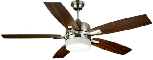 Bastilipo - Ventilador de techo LED de 132 cm, con mando a distancia modelo Adra Cuero LED