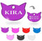 Ibera Gifts - Chapa Identificativa Gato en Forma de Cara de Gato, Chapa Nombre Gato para Gatos de Todos los Tamaños, Aluminio Brillante, Collar Gato Personalizado (Lila)