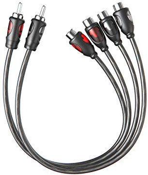 ROCKRIX 1ft RCA 1 Male to 2 Female Audio Speaker Y Adapter Splitter Cable (2 Pack)