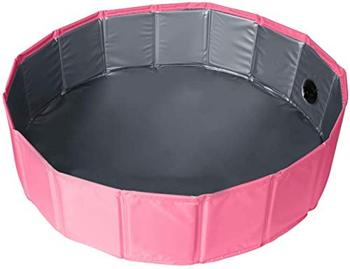 Greenfields Foldable Toddler Kids or Pet Bath Tub Also Suited for Small or Medium Sized Dogs and Cats - Bathing Tub Kiddie Pool Swimming Anti-Scratch Material - Non Slip Design (80x20cm, Pink)