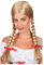 PAPSTAR NEU Perücke Damen Mittelscheitel mit Zwei geflochtenen Zöpfen Adelheid, blond - mit Haarnetz