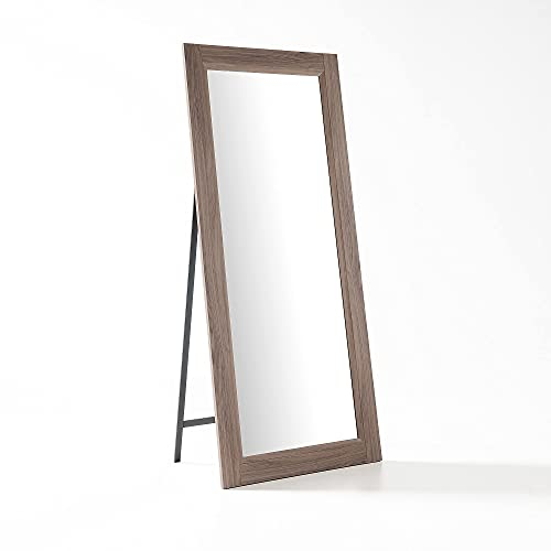 ARHome Bodenspiegel mit Halterung, 180 x 78 cm, Walnuss, Spiegel, Made in Italy