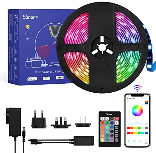Sonoff L2-5M wifi ha portato luci di striscia per casa intelligente dsmart impermeabile rgb colore cambiando app lavoro telecomando con google alexa casa