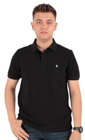 United Colors of Benetton Herren Poloshirt, Schwarz 100, XS
