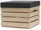 GrandBox Sitzhocker aus Holz 37x40x50 Polster, Sitztruhe Hocker mit Stauraum, Sitzbank, Sitzpouf, Sitzkiste Shabby Chick Vintage Weinkiste mit Deckel - Natur unbehandelt 1er Set