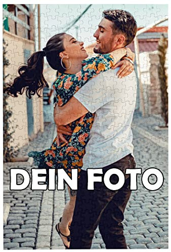 Puzzle mit eigenem Foto gestalten, Verpacktes, Individuelles Foto-Puzzle mit eigenem Bild zum selbst gestalten, 300 Teile bedrucktes Holzpuzzle, Geschenk zum Geburtstag, Jahrestag, 26x38cm