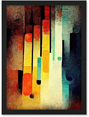 Doppelganger33 LTD Acid Jazz Retro Colourful Boho Abstract Artwork Framed Wall Art Print A4