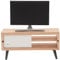 NUOBESTY Miniature Television Model with Wooden Cabinet Mini TV Stand Toy for Dollhouse Furniture Decoration