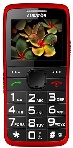 ALIGATOR Senioren grosstasten Handy AZA675RD mit 2,2“ Farb-Display, SOS-Taste und Lokalisierung, Farbe rot
