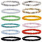 JeweBella 12Stück Natürliche Edelstein Armbänder Damen Herren Perlen Armbänder Rose Quartz Amethyst Tigerauge Obsidian Rotes Achat 6/8MM Lavastein Armband Paare Stretch Armbänder Set