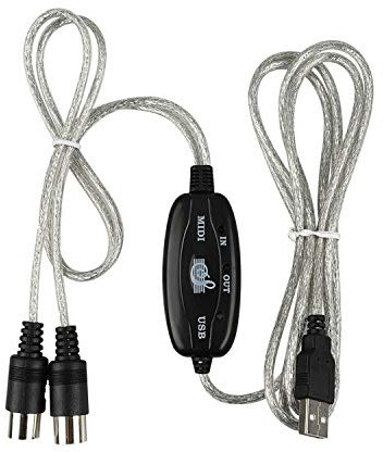Qwertfeet Convertidor de Midi Un USB Conector de PC Un Sintetizador Adaptador de Teclado Musical para Home Music Studio