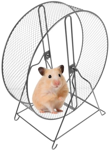 Totority Hamsterlaufrad mit Halterung, Leises Laufrad 37,5 x 32 x 18,5 cm | Großes Rennrad für Hamster Goldhamster Igel Eichhörnchen, Schraubbefestigung für Käfig, Nachtlauf Spielzeug