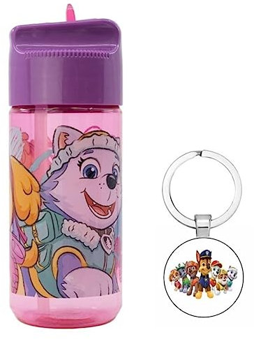 OM SUPPLIES Patrol Girl Characters wiederverwendbare Tritan-Trinkflasche, 430 ml, Urlaub, Schulanfang, Mittagessen, Kinder, BPA-freier Kunststoff (Patrol Girl)