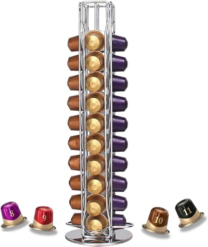 XFanscafe Porte-capsules rotatif droit pour 40 capsules de café Nespresso (Nespresso-40)
