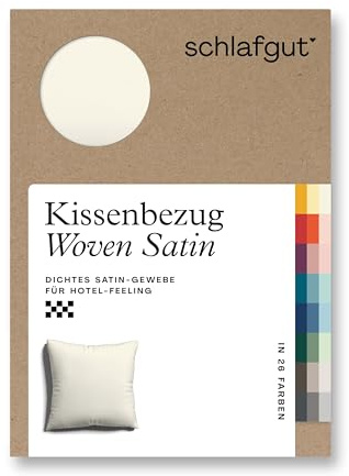 schlafgut Woven Satin Kissenbezug 40x40 cm Yellow Light Uni in Premium Hotelqualität, Kopfkissenbezug einzeln mit 100% weicher Baumwolle