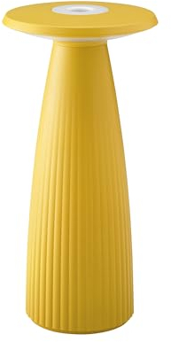 SIGOR Nuflair - Dimmbare LED Akku-Tischlampe mit integrierter Blumenvase Indoor & Outdoor, IP54 spritzwassergeschützt, Höhe 24 cm, aufladbar mit easy-connect puk, 12 h Leuchtdauer, sonnengelb