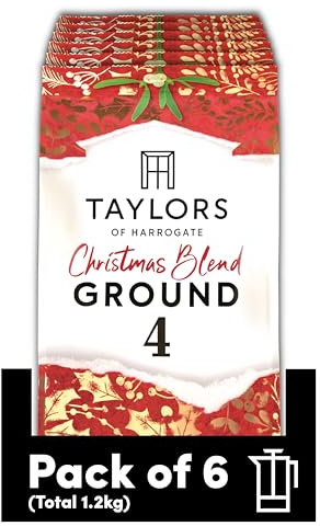 Taylors of Harrogate Christmas Blend Ground Coffee, 200 g (Pack of 6 - Total 1.2kg)