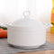 Zuppiera in Ceramica Bianca Pura con Coperchio con Doppio Manico, Casseruola per Zuppa Rotonda in Ceramica Bianca/Zuppiera con Coperchio/Pentole in Ceramica,2400ml