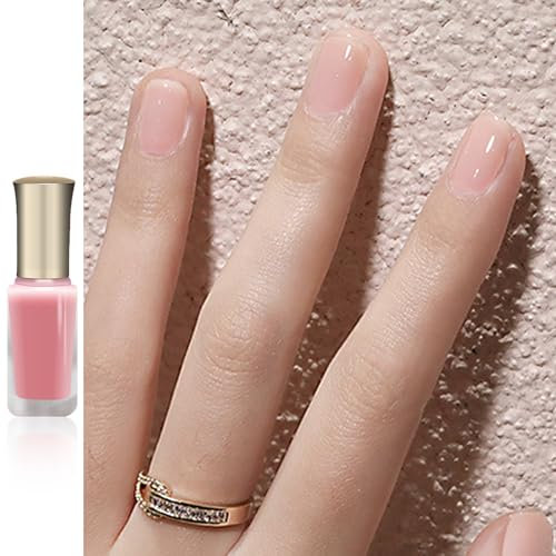 Pink Nail Polish, Nude Pink Nail Varnish, Chip Resistant Clear Jelly Pink Nail Varnish, Quick Dry Pink Gel Polish, Water Based Translucent Nail Polish for DIY Manicure Art at Home