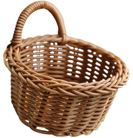 ABOOFAN Geflochtener Rattan-imitat Korb Hängender Aufbewahrungsbox Für Küche Wohnzimmer Organizer Zum Aufbewahren Von Obst Gemüse Brot Dekoration